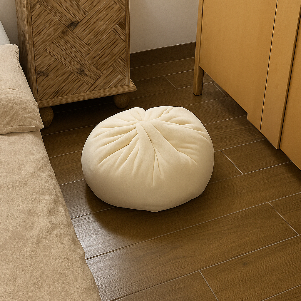 Puff Bao – Asiento Minimalista con Diseño Inspirado en Pan Bao