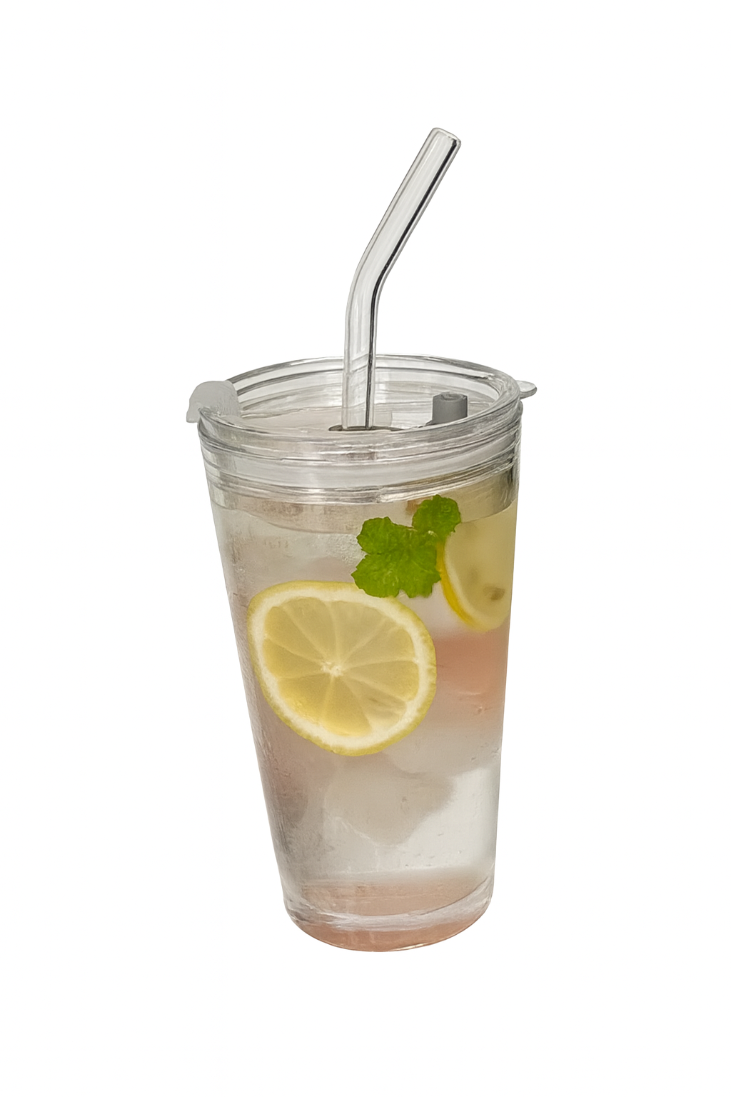 Vaso de Cristal con Tapa y Pajita Reutilizable – Estilo Minimalista