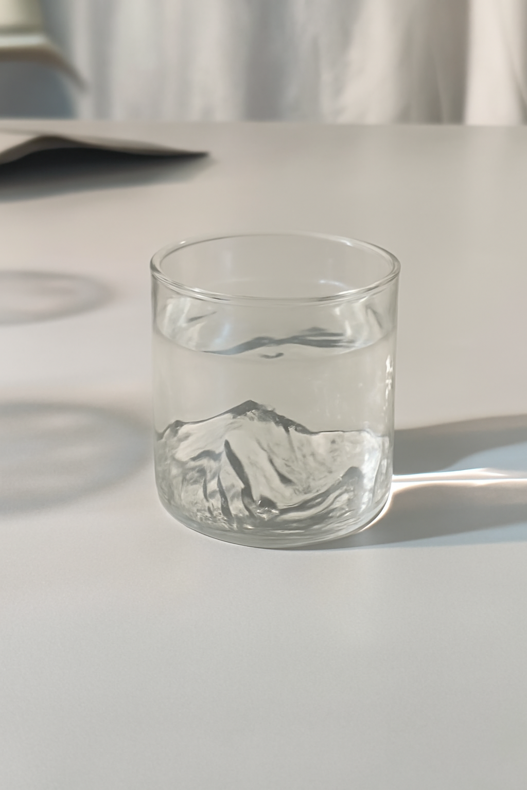 Vaso de cristal con diseño de montaña - 300ml